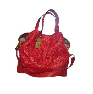 Coach Red Leather Shoulder Bag